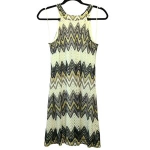 Candie's Zigzag Mini Dress - Black,‎ White, Gold